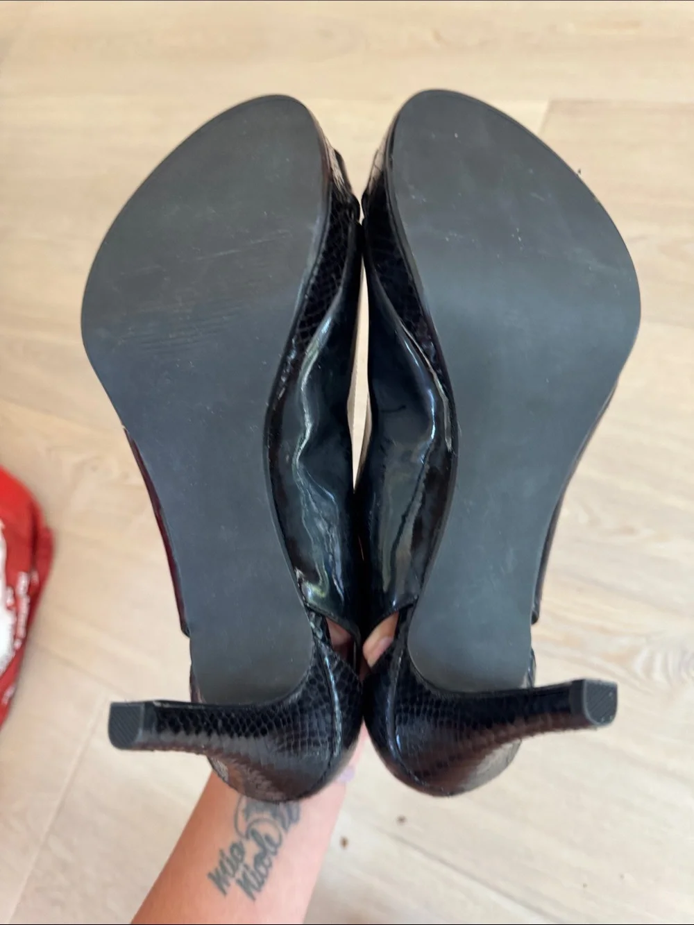 Alfani Black Patent Peep-Toe Stiletto Heels